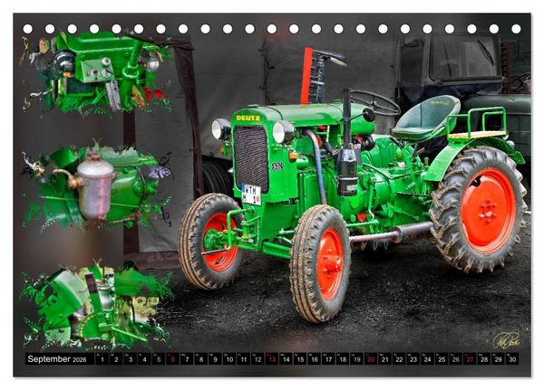 Produktbild: Oldtimer - Traktoren (Tischkalender 2026 DIN A5 quer), CALVENDO Monatskalender