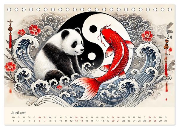 Produktbild: Yin und Yang der Wesen - Asiatische Mythen im Gleichgewicht (Tischkalender 2026 DIN A5 quer), CALVENDO Monatskalender
