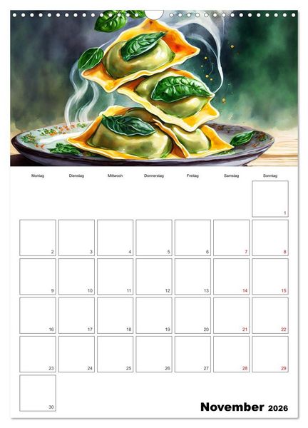 Produktbild: Nudelgerichte einmal anders serviert (Wandkalender 2026 DIN A3 hoch), CALVENDO Monatskalender