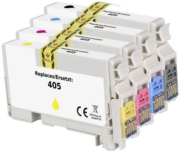 Produktbild: Renkforce Druckerpatrone ersetzt Epson 405, T05G6, T05G1, T05G2, T05G3, T05G4 Kompatibel Kombi-Pack Schwarz, Cyan, Magenta, Gelb RF-5705462