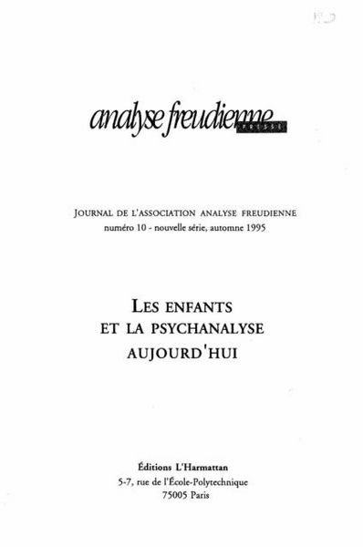 Produktbild: Les enfants et la psychanalyse aujourd'hui