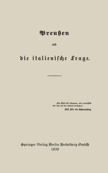 Produktbild: Preu&szlig;en und die italienische Frage