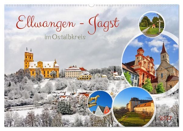 Produktbild: Ellwangen - Jagst im Ostalbkreis (Wandkalender 2027 DIN A2 quer), CALVENDO Monatskalender