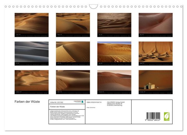 Produktbild: Farben der W&uuml;ste (Wandkalender 2026 DIN A3 quer), CALVENDO Monatskalender