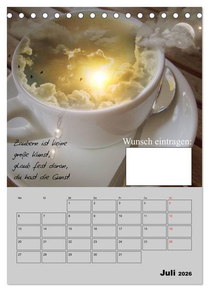 Produktbild: Wunsch- und Zauberkalender (Tischkalender 2026 DIN A5 hoch), CALVENDO Monatskalender