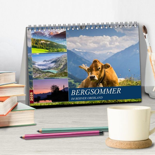 Produktbild: Bergsommer im Berner Oberland (Tischkalender 2026 DIN A5 quer), CALVENDO Monatskalender