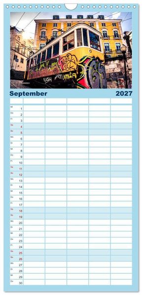 Produktbild: Familienplaner 2027 - Pen&iacute;nsula Ib&eacute;rica mit 5 Spalten (Wandkalender, 21 x 45 cm) CALVENDO