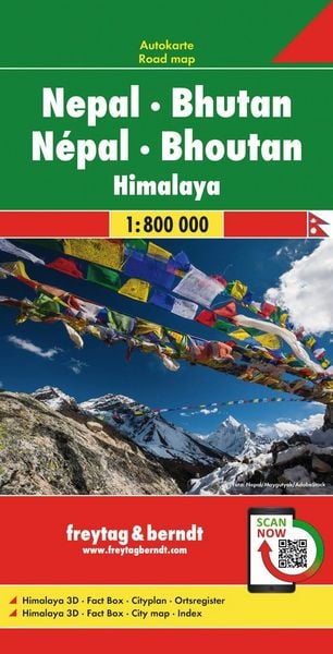Produktbild: freytag & berndt Stra&szlig;enkarte Nepal - Bhutan 1:800.000
