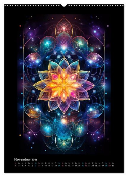 Produktbild: Fractale Mandalas (Wandkalender 2026 DIN A2 hoch), CALVENDO Monatskalender