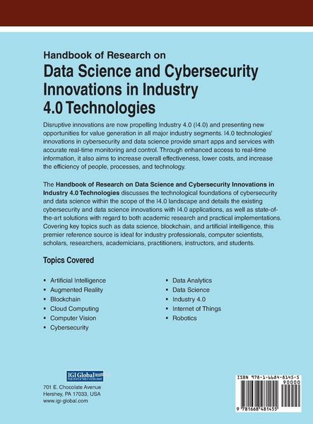 Produktbild: Handbook of Research on Data Science and Cybersecurity Innovations in Industry 4.0 Technologies