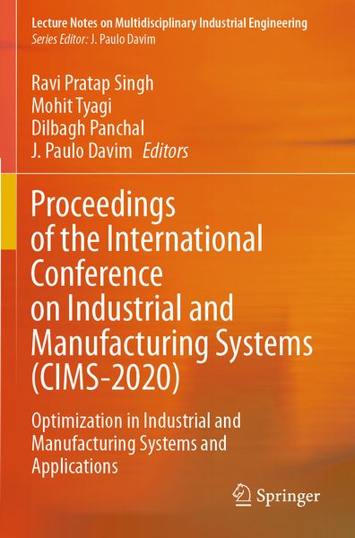 Produktbild: Proceedings of the International Conference on Industrial and Manufacturing Systems (CIMS-2020)