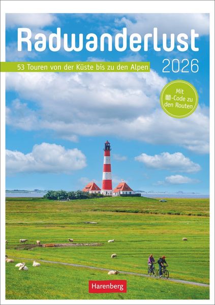 Produktbild: Radwanderlust Wochen-Kulturkalender 2026 - 53 Touren von R&uuml;gen bis S&uuml;dtirol