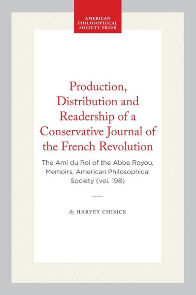 Produktbild: Production, Distribution and Readership of a Conservative Journal of the French Revolution