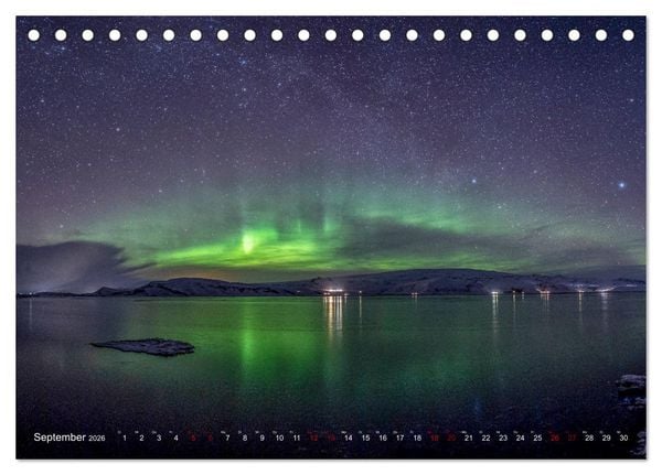 Produktbild: Aurora Borealis - Lichter des Nordens (Tischkalender 2026 DIN A5 quer), CALVENDO Monatskalender