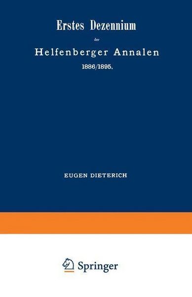 Produktbild: Erstes Dezennium der Helfenberger Annalen 1886/1895 / Helfenberger Annalen 1896
