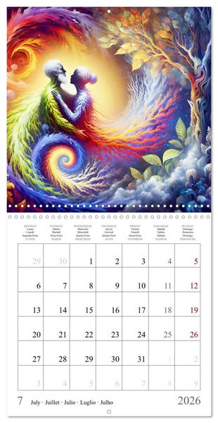 Produktbild: Arbres de l'amour (Calendrier mural carr&eacute; 2026 30x30 cm) Calendrier double avec une page pour vos prises de notes