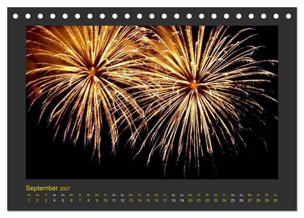 Produktbild: Feuerwerk - Explosives am Himmel (Tischkalender 2027 DIN A5 quer), CALVENDO Monatskalender
