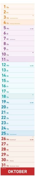 Produktbild: Megaplaner XXL 2026 - Streifen-Kalender 18x86 cm - mit Ferienterminen - viel Platz für Notizen - Wandplaner - Küchenkalender - Alpha Edition