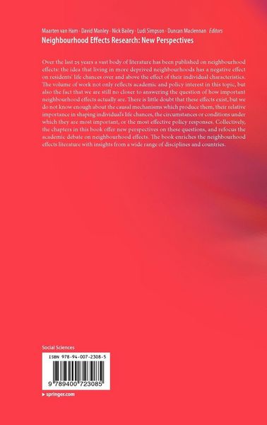 Produktbild: Neighbourhood Effects Research: New Perspectives