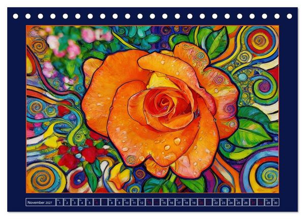 Produktbild: Bl&uuml;ten im verspielten Jugendstil (Tischkalender 2027 DIN A5 quer), CALVENDO Monatskalender