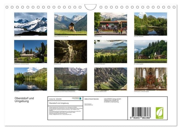 Produktbild: Oberstdorf und Umgebung (Wandkalender 2026 DIN A4 quer), CALVENDO Monatskalender