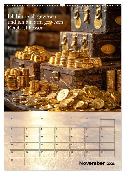 Produktbild: Der Geld-Anlock-Kalender (hochwertiger Premium Wandkalender 2026 DIN A2 hoch), Kunstdruck in Hochglanz