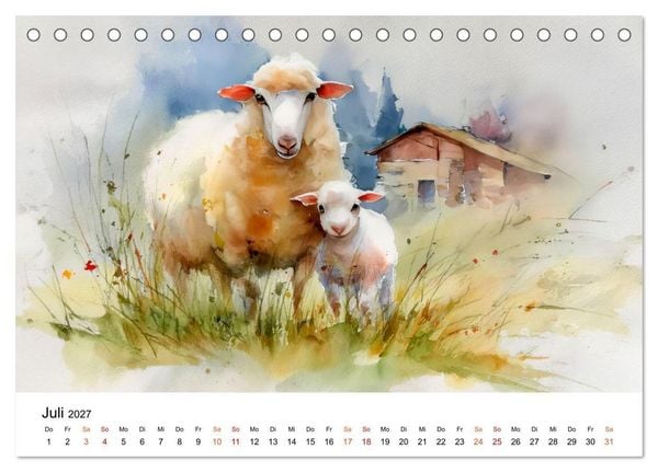 Produktbild: Tiere unserer Heimat in sanften Farben (Tischkalender 2027 DIN A5 quer), CALVENDO Monatskalender