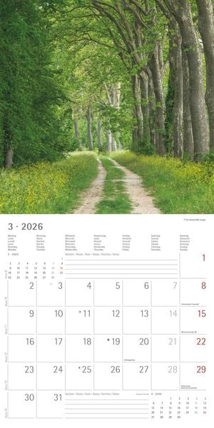 Produktbild: Wege 2026 - Broschürenkalender 30x30 cm (30x60 geöffnet) - Kalender mit Platz für Notizen - Paths - Bildkalender - Wandplaner - Naturkalender