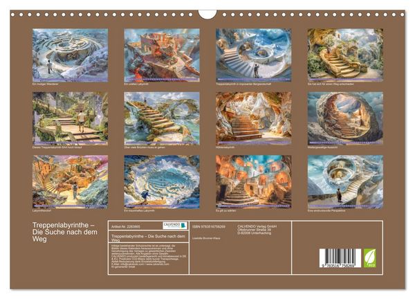 Produktbild: Treppenlabyrinthe &ndash; Die Suche nach dem Weg (Wandkalender 2027 DIN A3 quer), CALVENDO Monatskalender