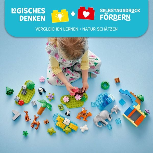 LEGO DUPLO Town Wildtier-Familien 3-in-1-Set, Lernspielzeug 10446
