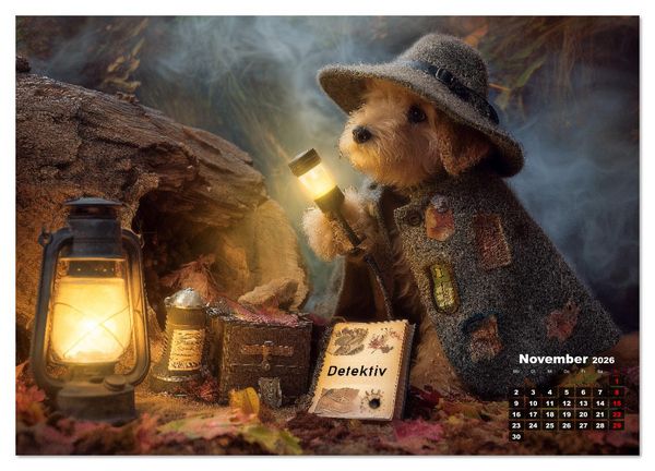 Produktbild: Die Sp&uuml;rnasen - 12 Hunde, 12 F&auml;lle, der Kinderkalender f&uuml;r Detektive (hochwertiger Premium Wandkalender 2026 DIN A2 quer), Kunstdruck in Hochglanz