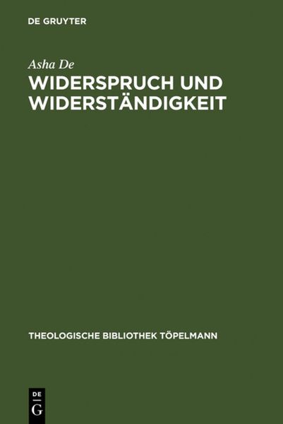 Produktbild: Widerspruch und Widerst&auml;ndigkeit