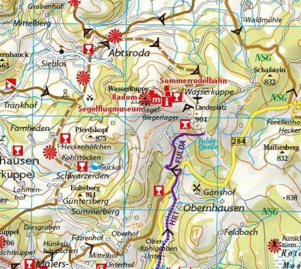 Produktbild: BVA ADFC Regionalkarte Traumhafte E-Bike-Touren in der Rh&ouml;n 1:75.000