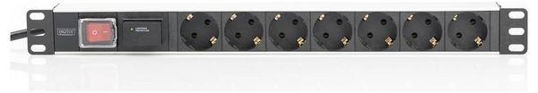 Produktbild: Digitus DN-95407 19 Zoll Netzwerkschrank-Steckdosenleiste 1 HE Schutzkontaktsteckdose Schwarz