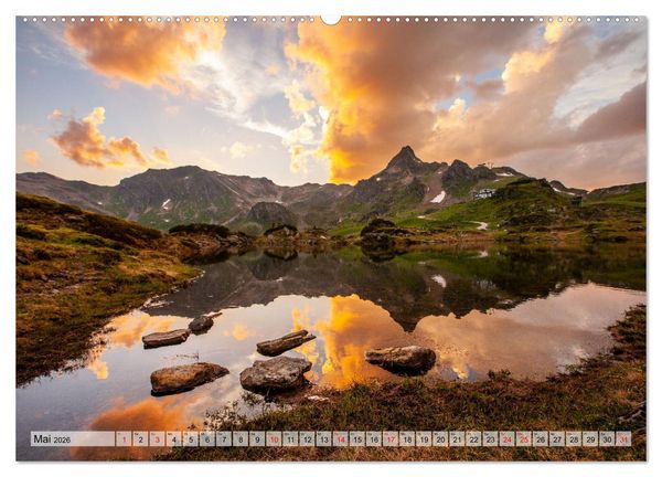 Produktbild: Alpengl&uuml;hen in den Bergen im Salzburger Land (hochwertiger Premium Wandkalender 2026 DIN A2 quer), Kunstdruck in Hochglanz