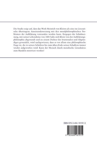Produktbild: Moral und Motivation im Werk Heinrich von Kleists
