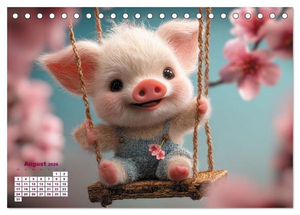 Produktbild: Vom Gl&uuml;ck, ein Schweinchen zu sein (Tischkalender 2026 DIN A5 quer), CALVENDO Monatskalender