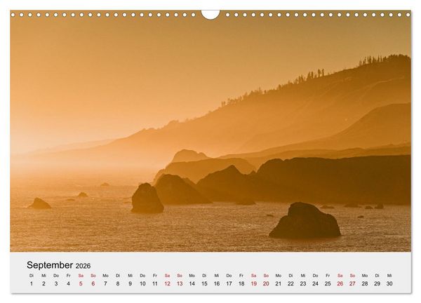 Produktbild: Kalifornien - K&uuml;sten und W&uuml;sten, St&auml;dte und Berge (Wandkalender 2026 DIN A3 quer), CALVENDO Monatskalender
