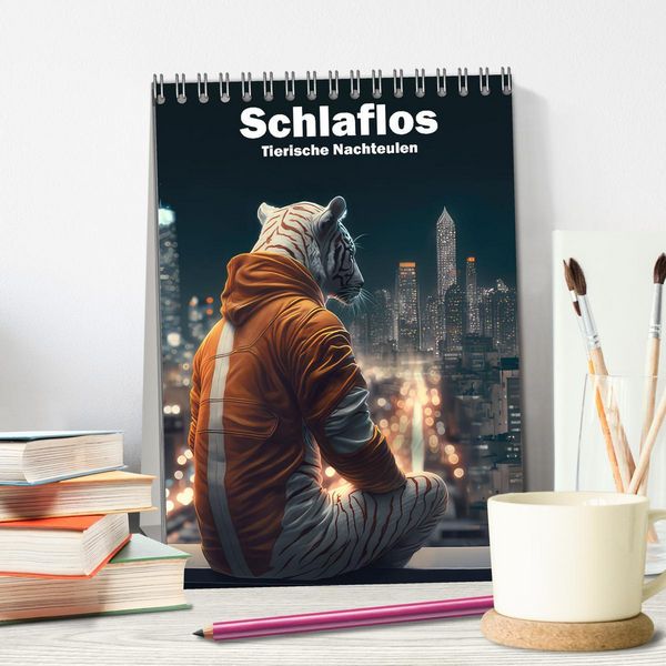 Produktbild: Schlaflos Tierische Nachteulen (Tischkalender 2026 DIN A5 hoch), CALVENDO Monatskalender