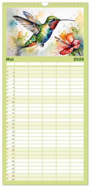 Produktbild: Familienplaner 2026 - Schillernde Edelsteine mit 5 Spalten (Wandkalender, 21 x 45 cm) CALVENDO
