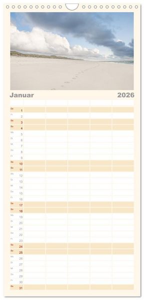 Produktbild: Familienplaner 2026 - Nordsee Insel Sylt mit 5 Spalten (Wandkalender, 21 x 45 cm) CALVENDO