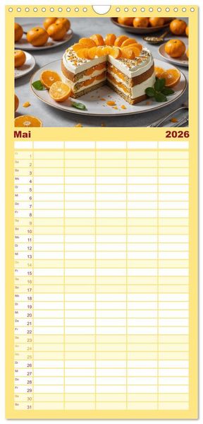 Produktbild: Familienplaner 2026 - Das Auge isst mit - S&uuml;&szlig;e Verf&uuml;hrung mit 5 Spalten (Wandkalender, 21 x 45 cm) CALVENDO