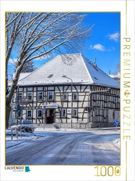 CALVENDO Puzzle Hauptstraße Bauernschenke | 1000 Teile Lege-Größe 64x48cm Foto-Puzzle für glückliche Stunden