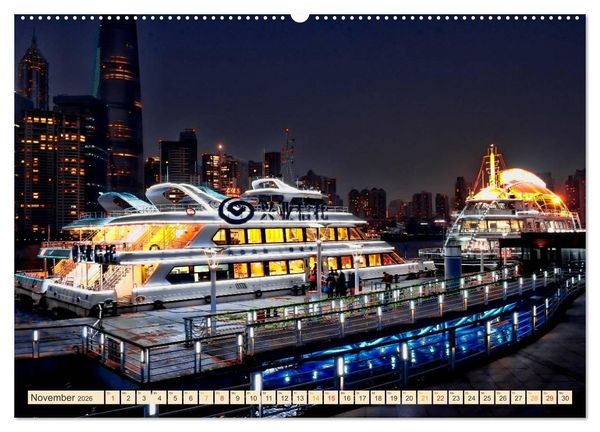 Produktbild: Metropolen der Welt - Skylines in der Nacht (Wandkalender 2026 DIN A2 quer), CALVENDO Monatskalender