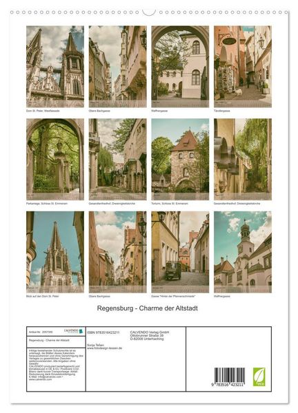 Produktbild: Regensburg - Charme der Altstadt (hochwertiger Premium Wandkalender 2026 DIN A2 hoch), Kunstdruck in Hochglanz