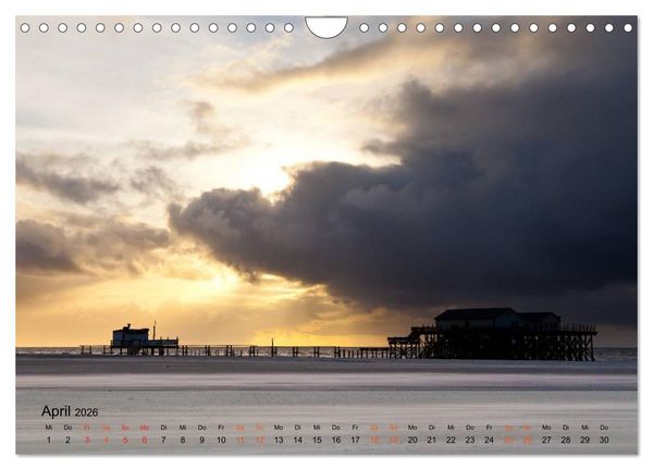Produktbild: am strand von SANKT PETER-ORDING (Wandkalender 2026 DIN A4 quer), CALVENDO Monatskalender