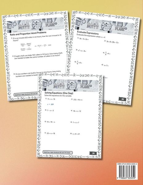 Produktbild: MathFlare - Math Workbook 6th and 7th Grade
