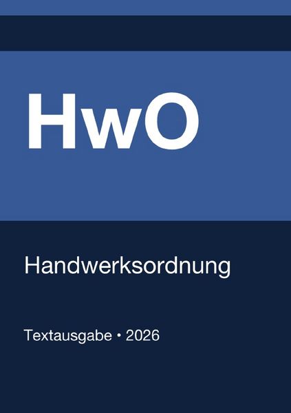 Produktbild: HwO - Handwerksordnung (Deutschland) 2026