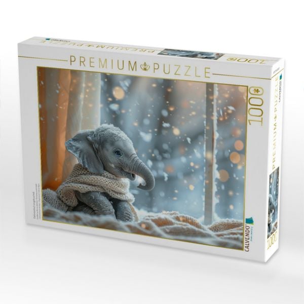 Produktbild: CALVENDO Puzzle Elefantastisch eingekuschelt | 1000 Teile Lege-Gr&ouml;&szlig;e 64x48cm Foto-Puzzle f&uuml;r gl&uuml;ckliche Stunden