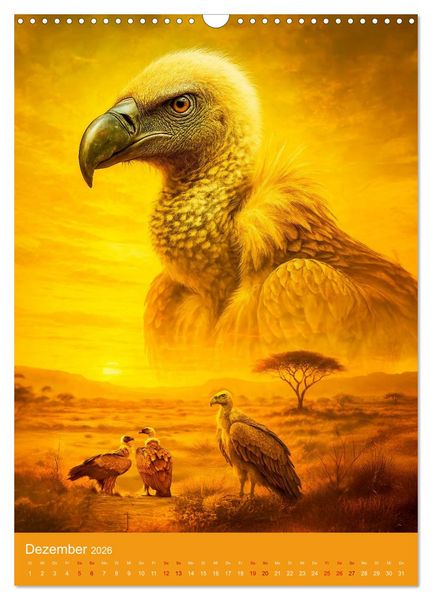 Produktbild: Afrikas wilde Seele - Magische Tierwelt im Portr&auml;t (Wandkalender 2026 DIN A3 hoch), CALVENDO Monatskalender